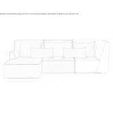 Modular 3-seater fabric sofa Banff