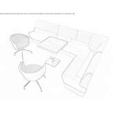 Sectional fabric sofa Pavino