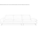 Sofa materiałowa 3-osobowa z zagłówkiem Riberac