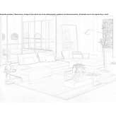 Sectional sofa with removable cover and chaise longue Atasta