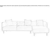 Fabric sofa with chaise longue Worksop