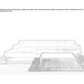 Leather sofa with chaise longue Restigne