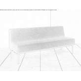 3-seater sofa in fabric and steel base Rueegsau