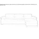 Leather 4-seater sofa with chaise longue Calafat