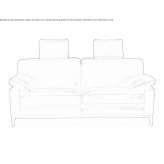 Leather 3-seater sofa with headrest Gradefes