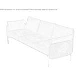 3-seater fabric sofa Tonya