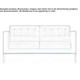 Quilted 2-seater fabric sofa Sitno