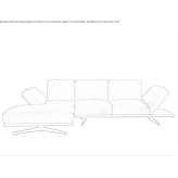 Leather 3-seater sofa with chaise longue Creussen