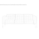 Pikowana 3-osobowa sofa z tkaniny Pucuro