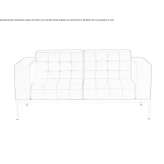 Pikowana 2-osobowa sofa z tkaniny Pucuro