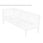 Modular 3-seater fabric sofa Tonya