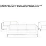 Sofa materiałowa 3-osobowa Mongagua