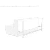 Two-seater fabric sofa with a writing board Luzmela
