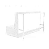 Two-seater fabric sofa with high backrest and writing board Luzmela