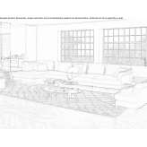 Sectional fabric sofa with removable cover and chaise longue Atasta