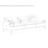 Leather 3-seater sofa Lorsch