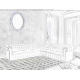 Corner sofa in quilted leather Pana