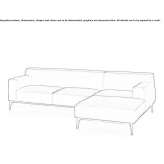 Sofa materiałowa z szezlongiem Aywaille