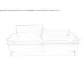 Leather sofa with headrest Coyula