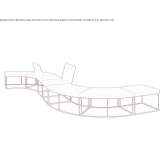 Modular fabric and metal sofa Neydens