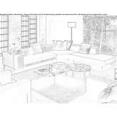 Corner fold-out velvet sofa Eiken