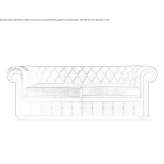 Pikowana skórzana sofa 2-osobowa Baena