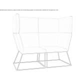 Sofa materiałowa 2-osobowa z wysokim oparciem Medovene