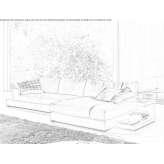 Leather sectional sofa with chaise longue Ascona