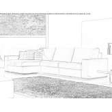 Sofa materiałowa segmentowa z szezlongiem Barx