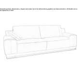 Leather 3-seater sofa Bormio