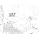Sectional fabric sofa with a chaise longue Goldau