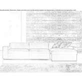 Sofa materiałowa segmentowa z szezlongiem Oshkosh
