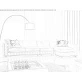 Sectional fabric sofa with a chaise longue Chesham