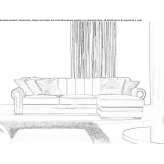 Welurowa sofa segmentowa z szezlongiem Zeilarn