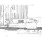 Welurowa sofa segmentowa z szezlongiem Mayocc