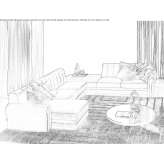 Corner sectional sofa in fabric Zeilarn