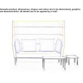 Dwuosobowa sofa z wysokim oparciem Alpicat