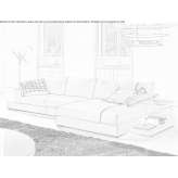 Leather sectional sofa with chaise longue Arandiga