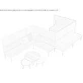 Sectional sofa with high backrest Spongano
