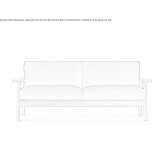 2-seater fabric sofa with an ash frame Lisky