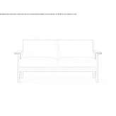 Leather sofa with oak frame Lisky