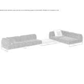 Modular corner sofa with fabric sled base Fenain