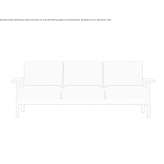 3-seater fabric sofa with ash frame Lisky