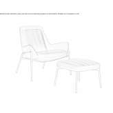 Upholstered velvet armchair with footrest Kulp