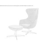 Swivel fabric armchair with a 4-star base and armrests Ribnica