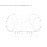 Polyester armchair with armrests Vicaria