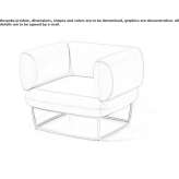 Fabric armchair with armrests Honda