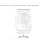 Acoustic armchair with high backrest Glyfada