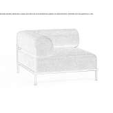Fabric armchair with removable cover and side table Grafrath