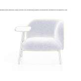 Corner fabric armchair with integrated magazine rack Torreano